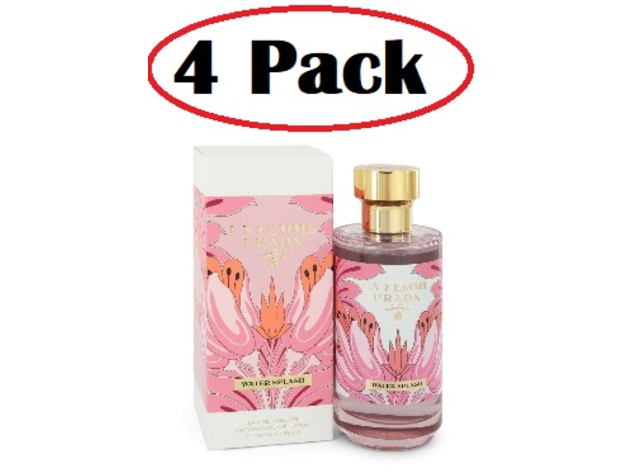 4 Pack of Prada La Femme Water Splash by Prada Eau De Toilette Spray 5.1 oz