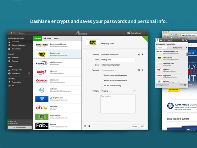 Dashlane Premium: The World's Best Password Manager & Digital Wallet