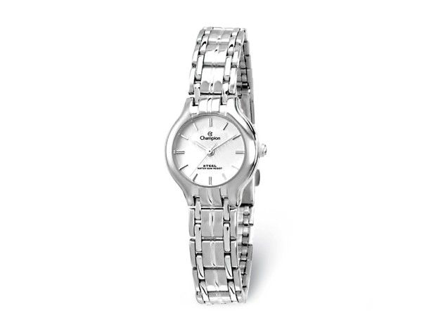 Champion Ladies Glamour Stainless Steel White Dial Watch