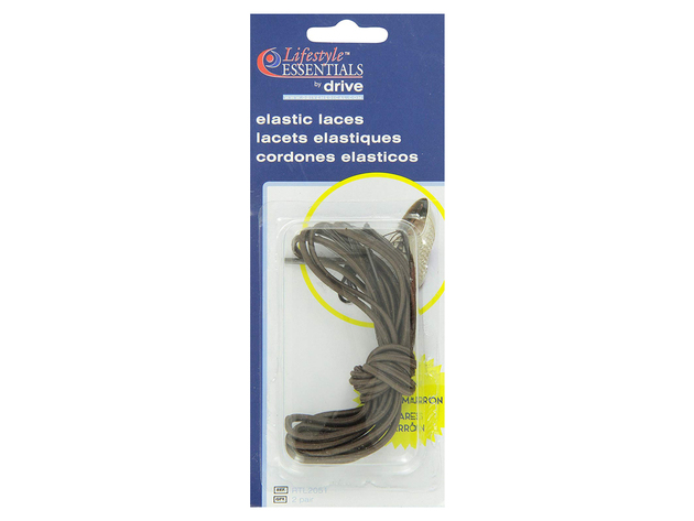Drive  Medical Elastic  Shoe Accessories Elastic Shoe And Sneaker Laces In Brown 2-Pair Rtl2051, Universal