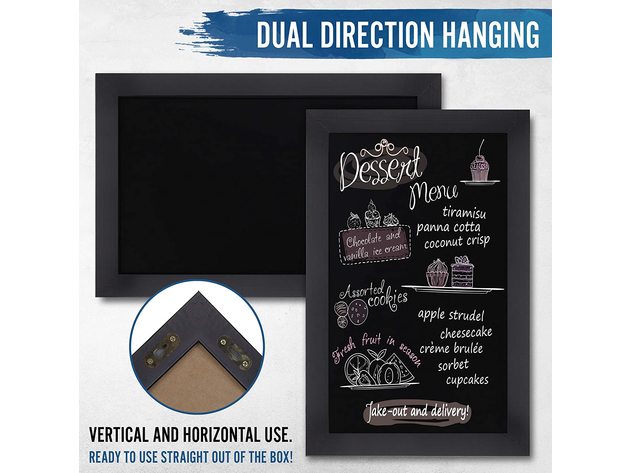 HBCY Creations Rustic Magnetic Wall Chalkboard, Small Size 11" x 17" - Black (new)