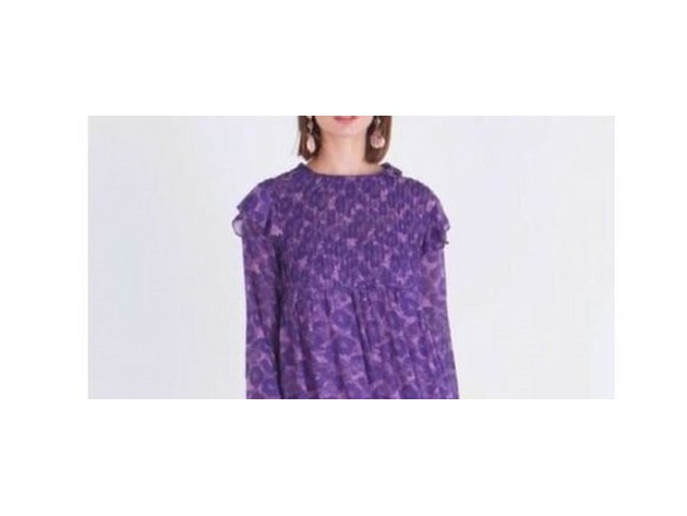 Free People Women's These Dreams Long Sleeve Minidress  Purple Size Small