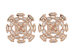 Cubic Zirconia Oval Baguette Stud Earrings (Rose Gold)