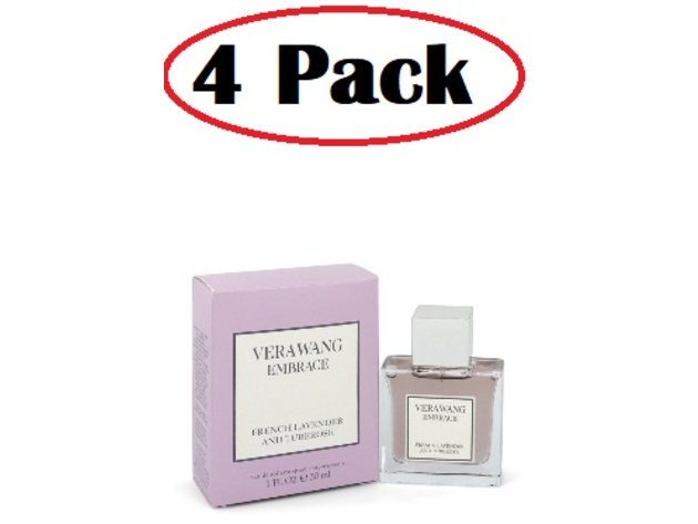 4 Pack of Vera Wang Embrace French Lavender and Tuberose by Vera Wang Eau De Toilette Spray 1 oz