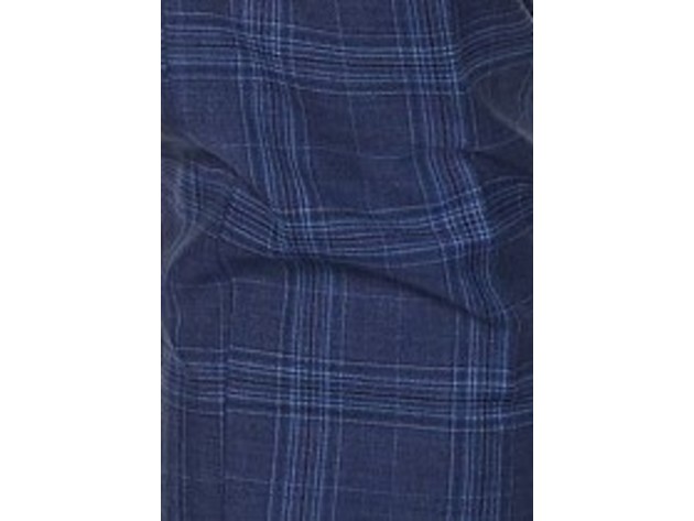 Hugo Boss Men's Slim-Fit Open Blue Check Suit Pants Blue Size 40