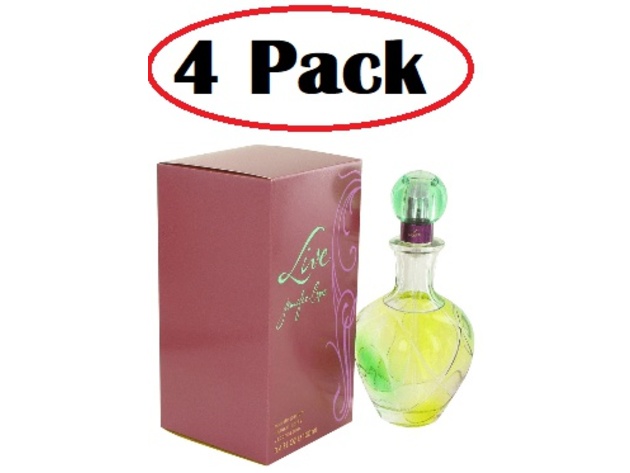 4 Pack of Live by Jennifer Lopez Eau De Parfum Spray 3.4 oz