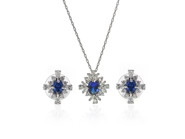 Swarovski Palace Rhodium & Crystal Necklace and Earring Set (Store-Display Model)