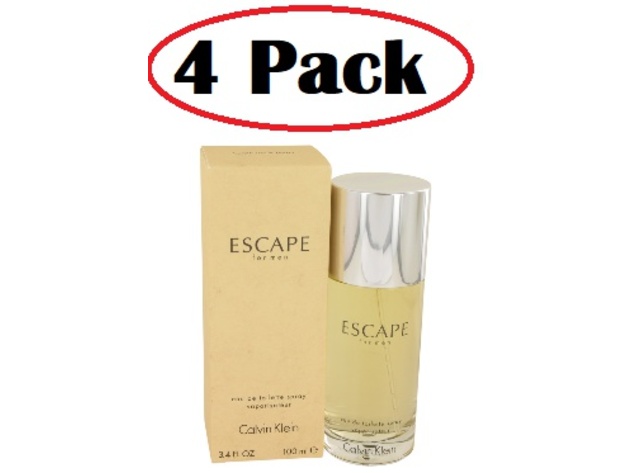 4 Pack of ESCAPE by Calvin Klein Eau De Toilette Spray 3.4 oz