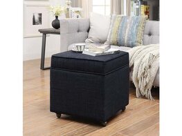 Harrison Storage Cube Ottoman Black