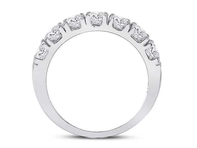 1.00 Carat (ctw G-H, I1-I2) Diamond Wedding Anniversary Band in 14K White Gold - 8