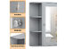 Costway Wall Mounted Medicine Cabinet w/Mirrored Door and 6 Open Shelves- Gray