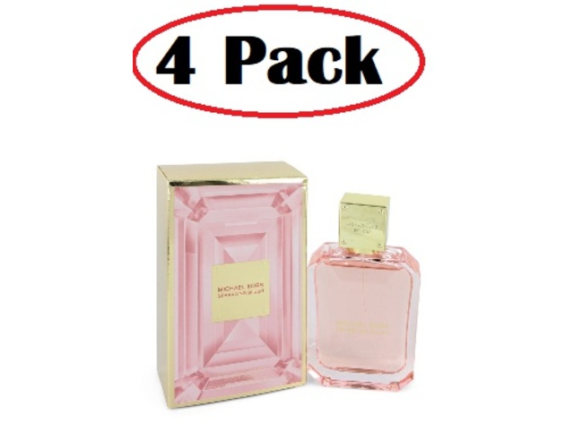 4 Pack of Michael Kors Sparkling Blush by Michael Kors Eau De Parfum Spray 3.4 oz
