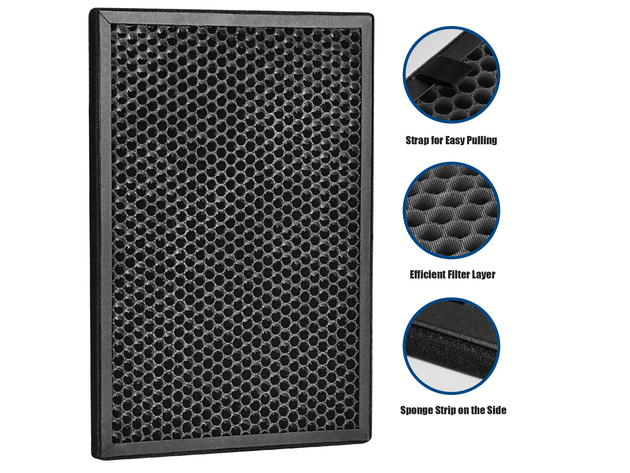 Costway Air Purifier Replacement Filter Active Carbon Replacement Filter - Black