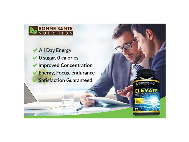 Aeternum Nutrition Elevate Natural Clean Energy - Supports Endurance, Energy and Focus - High Caffeine Pills with Taurine, Natural and NON-GMO, 60 Capsules Dietary Supplement