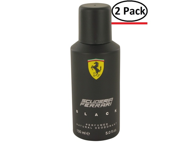 Ferrari Scuderia Black by Ferrari Deodorant Spray 5 oz for Men (Package of 2)