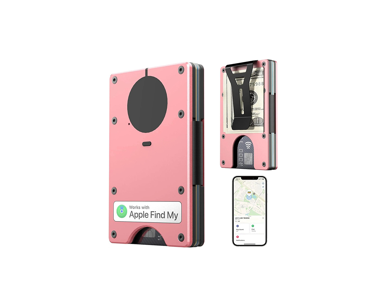 Smart Slim Wallet With GPS and RFID (Pink)
