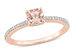3/5 Carat (ctw) Morganite Ring  in 10K Rose Pink Gold with Diamonds - 9