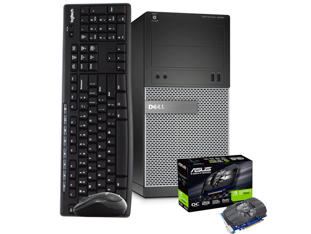 Dell Gaming PC Computer 16GB 500GB SSD Nvidia GT1030 WiFi Windows 10 HDMI Wireless Keyboard and Mouse
