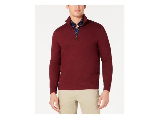 Tasso Elba Men's 1/4-Zip Sweater Wine Size Small