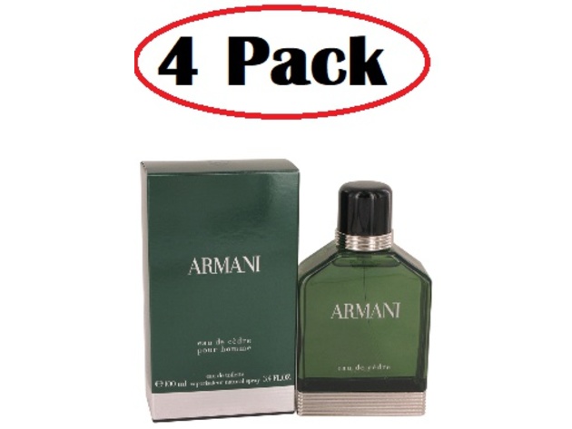 4 Pack of Armani Eau De Cedre by Giorgio Armani Eau De Toilette Spray 3.4 oz