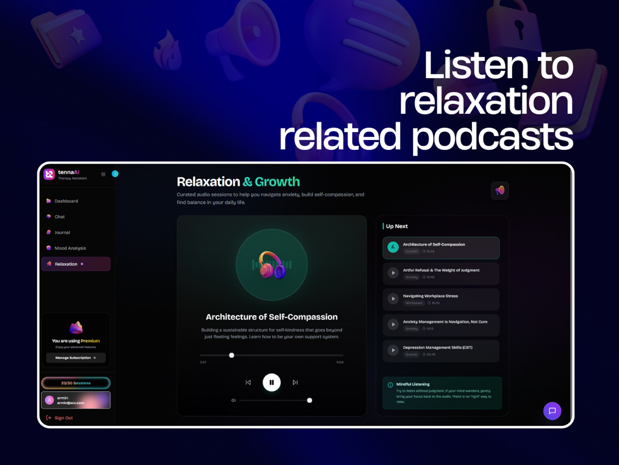 Tenna AI - Mental Health Companion: Lifetime Subscription (Ultra Plan)