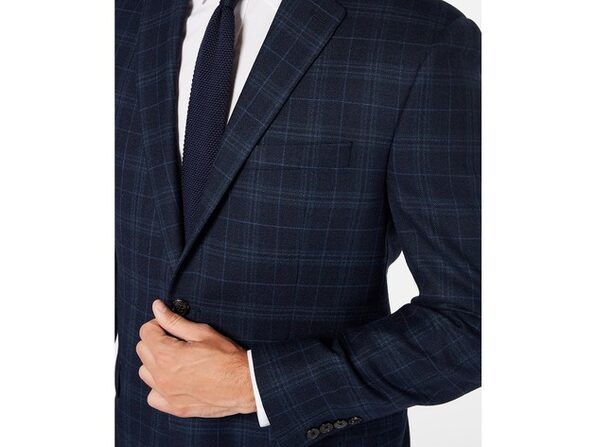 Lauren Ralph Lauren Men's Classic-Fit UltraFlex Stretch Navy Blue Plaid  Sport Coat Size 48 Long | StackSocial