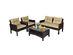 Costway 4PCS Patio Rattan Furniture Set Loveseat Sofa Coffee Table Garden W/ Cushion