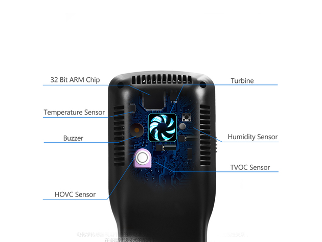 Costway Air Quality Monitor Detector Accurate Testing Formaldehyde HCHO TVOC PM1/2.5/10 - Black