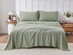 Kathy Ireland 4 Piece Heathered Jersey Knit Cotton Sheet Set (King/Olive)