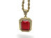 Gold Plated Red Ruby Necklace