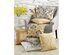 Hallmart Collectibles Floral Scroll Square Decorative Pillow with Stunning Patterns and Textures, 18 Inch, Yellow and Gray