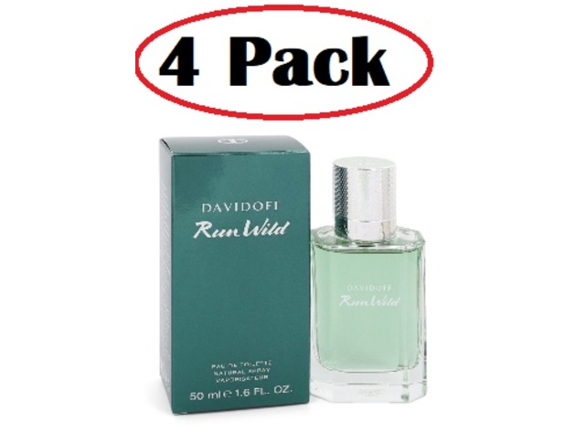 4 Pack of Davidoff Run Wild by Davidoff Eau De Toilette Spray 1.6 oz