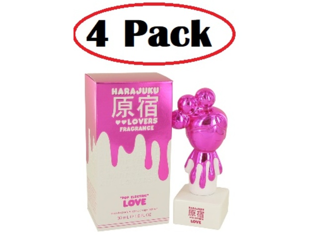 4 Pack of Harajuku Lovers Pop Electric Love by Gwen Stefani Eau De Parfum Spray 1 oz