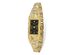 10k Yellow Gold Ladies Black Dial Rectangular Face Nugget Watch