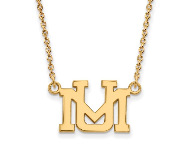 14k Gold Plated Silver U of Montana Small Pendant Necklace