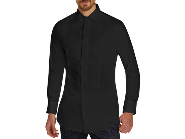 Tallia Men's Slim-Fit Stretch Tuxedo Shirt Black Size Small