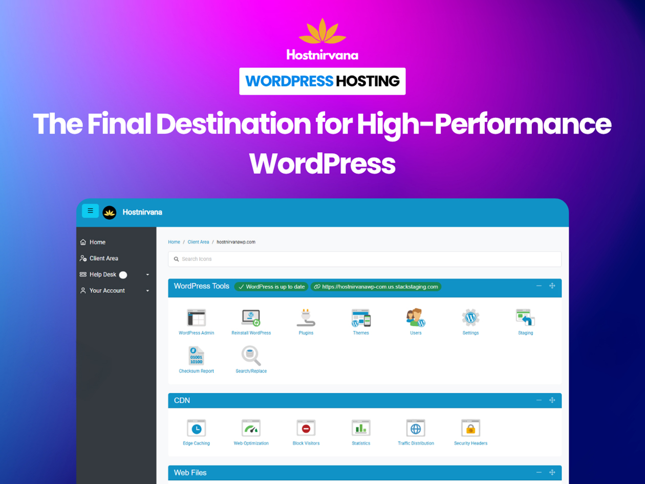 Hostnirvana WordPress Website Hosting: Lifetime Subscription