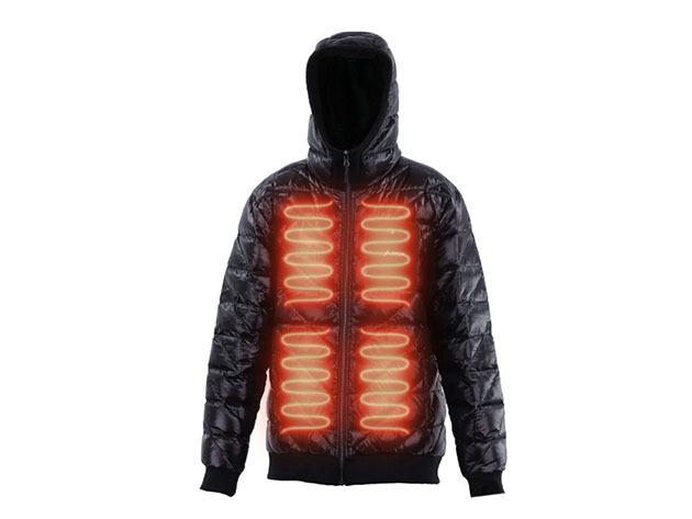 Reversible Heated Zip-Up Puffy Sweatshirt (XXL)