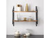 Costway Decorative 2-Tier Floating Shelves Rustic Wall Storage Sturdy Paulownia Wood