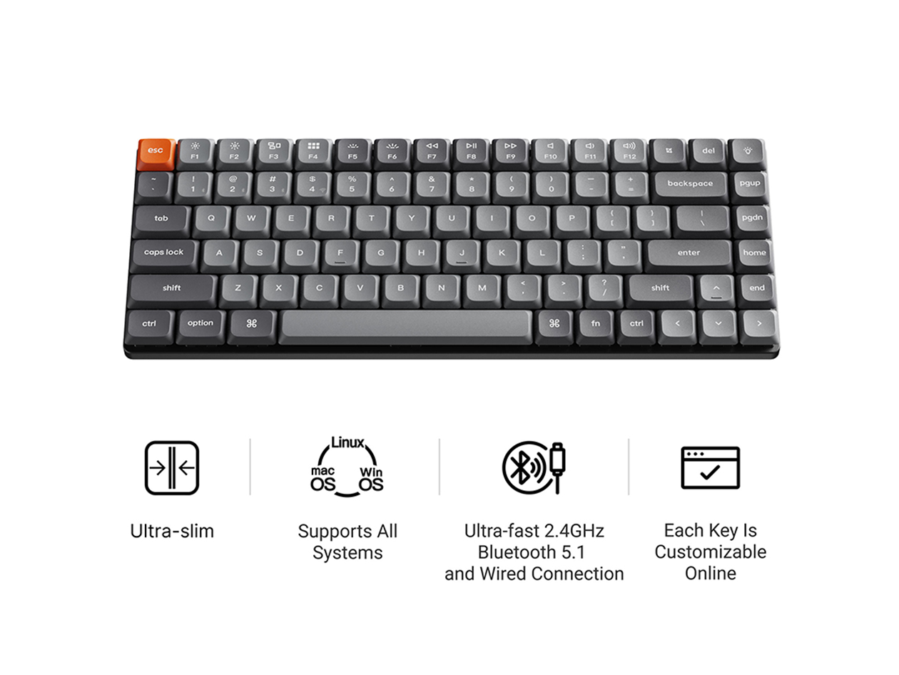 Keychron K3 Max Wireless Mechanical Keyboard (RGB Backlight/Blue Switches)