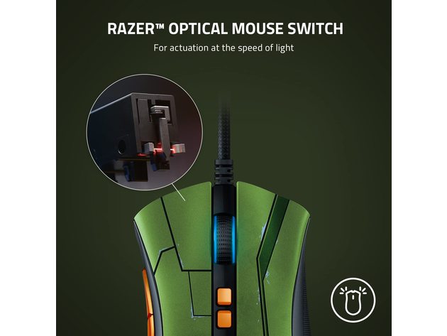 Razer DeathAdder V2 Wired Optical Gaming Mouse with 8 Programmable Buttons - HALO Infinite Edition