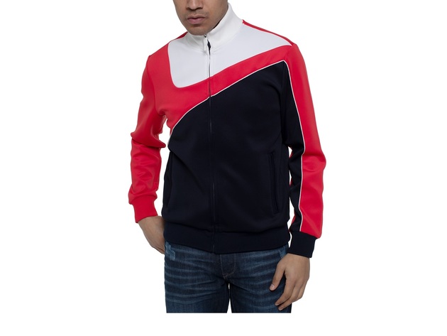 Sean John Men's Curved Colorblocked Track Jacket Blue Size Large