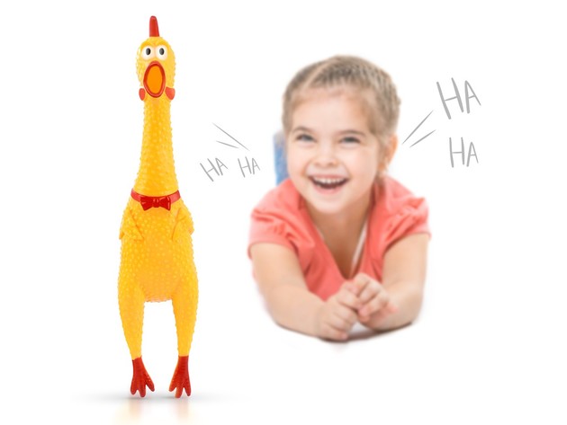 2-Pack Hilarious 15 Rubber Screaming Chicken Novelty Toy for Kids & Pets