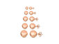 5 Pairs Multi-sized Ball Stud Earrings Rose Gold