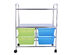 Costway 4 Drawers Rolling Storage Cart Metal Rack Shelf Home Office Furniture 2 Shelves 