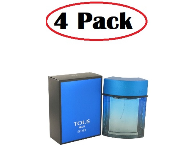 4 Pack of Tous Man Sport by Tous Eau De Toilette Spray 3.4 oz
