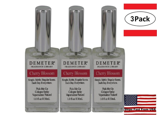 3 Pack Demeter Cherry Blossom by Demeter Cologne Spray (unboxed) 1 oz for Women