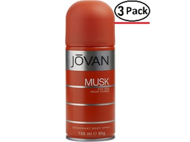 JOVAN MUSK by Jovan DEODORANT BODY SPRAY 5 OZ (Package of 3)
