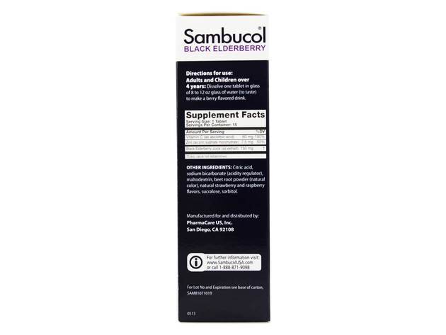 Sambucol - Black Elderberry Original Formula + Vitamin C + Zinc - 15 Effervescent Tablet(s)