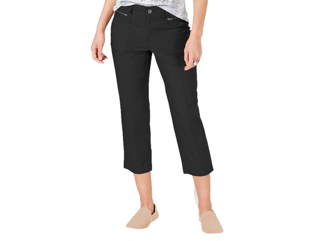 Style & Co Women's Petite Cuffed Capri Pants Black Size 10